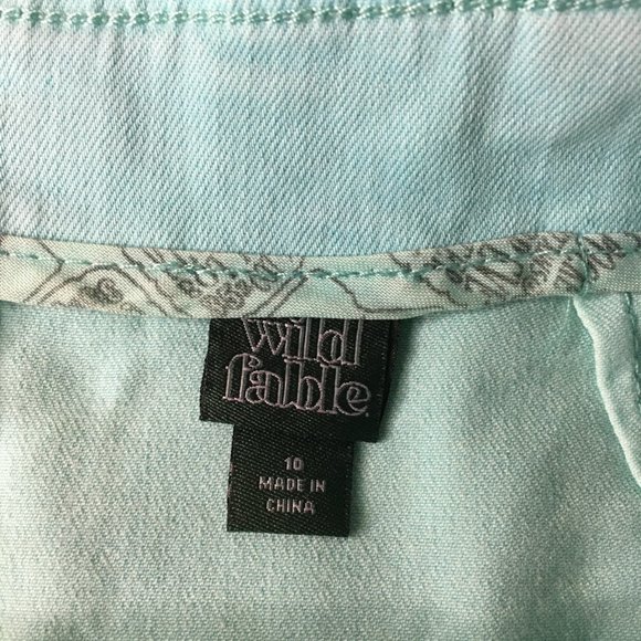 WILD FABLE Notch Front Stretch Denim Mini Skirt in "Distressed Aqua" Color  NEW! - Picture 11 of 12